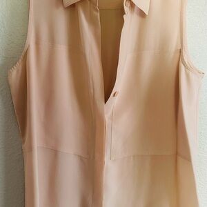 Max Studio Peach Sleeveless Button-Down Blouse